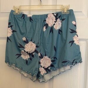 Floral Blue Pajama Shorts